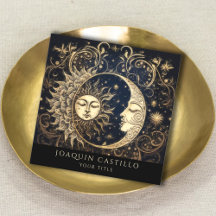 Holistisk kelestial Guld Sol Måne Black