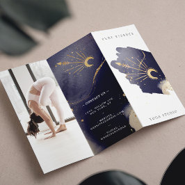 Holistisk kelestial Sol Måne Mörk Bläck Yoga Tri-F