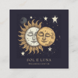 Holistisk kelestial Sol Måne Stars Fyrkantigt Visitkort
