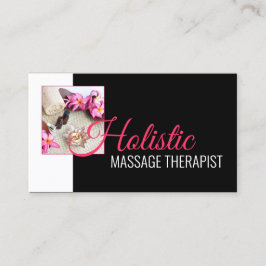 Holistisk massage Hälsa Body Therapist Black Visitkort