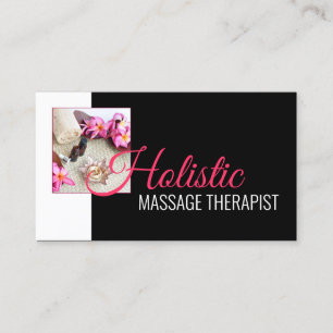 Holistisk massage Hälsa Body Therapist Black Visitkort