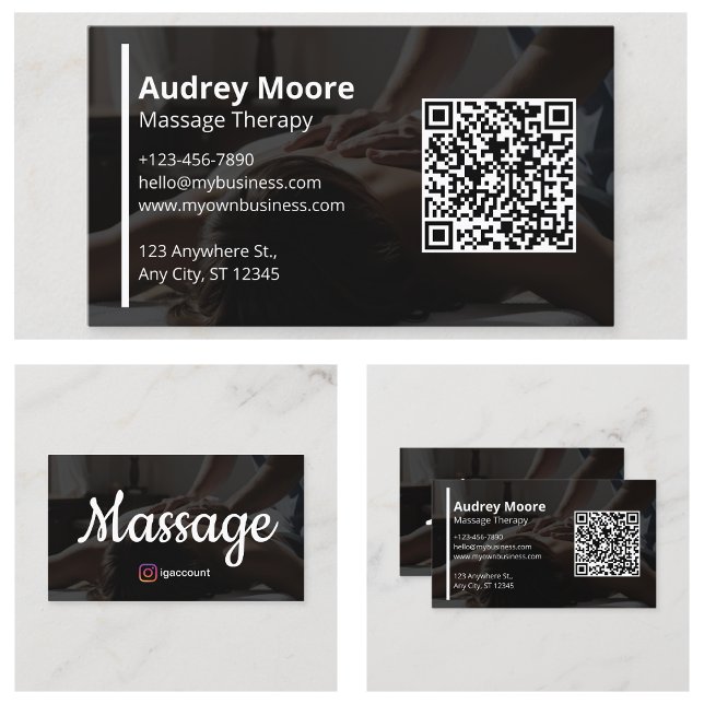 Holistisk Massage och Välbefinnande Tjänster Visitkort (Holistic Massage and Wellness Services Business Card
)