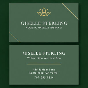 Holistisk massageterapeut Grönt Guld Visitkort