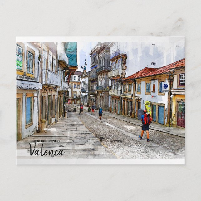 Höljande genom Europa - Valenca, Portugal Vykort (Framsida)