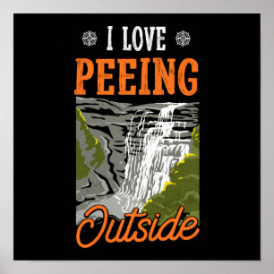 Höljet i Kärlek Peeing utanför Camping Pun Poster