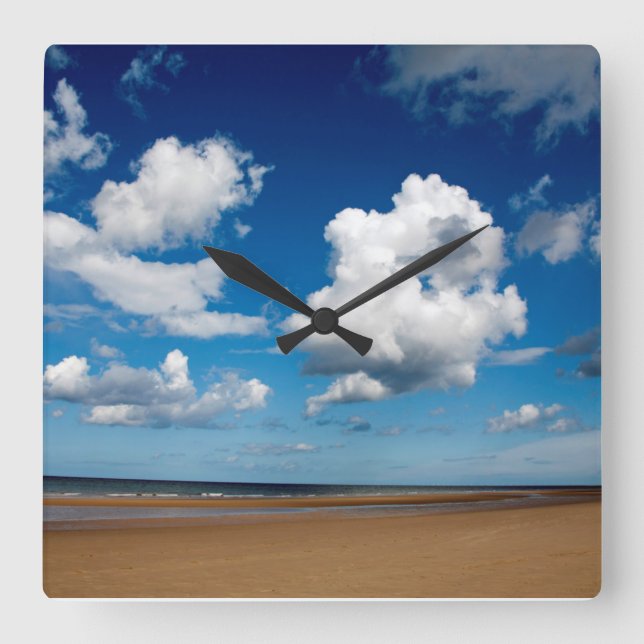 Holkham Beach Norfolk England Poster Fyrkantig Klocka (Framsida)