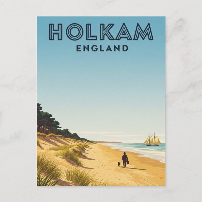 Holkham Norfolk England Travel Vykort (Framsida)