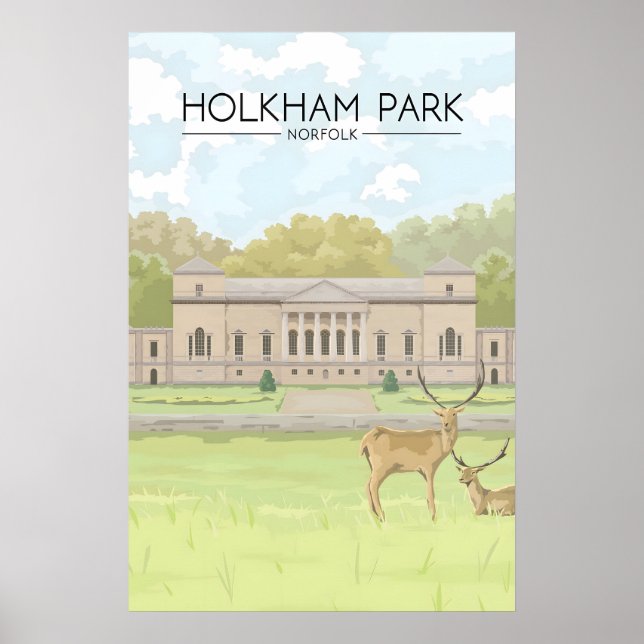 Holkham Park Norfolk Resemålning Poster (Framsidan)