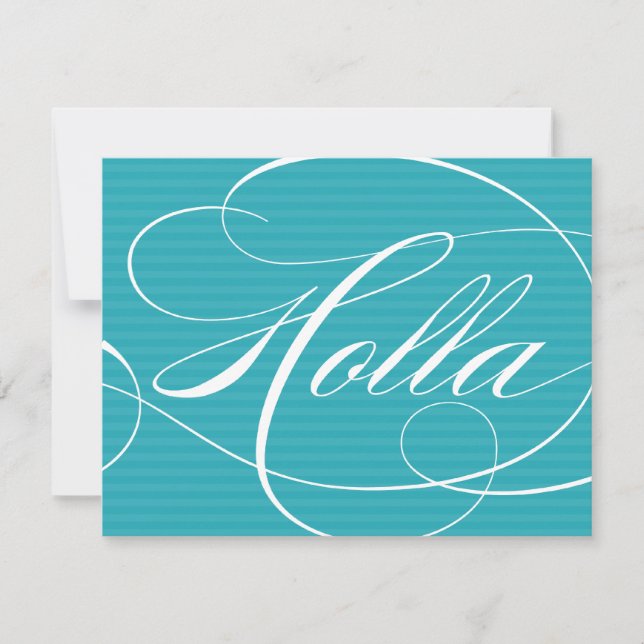 HOLLA BLUE SCRIPT | NOTKORT ANTECKNINGSKORT (Framsida)