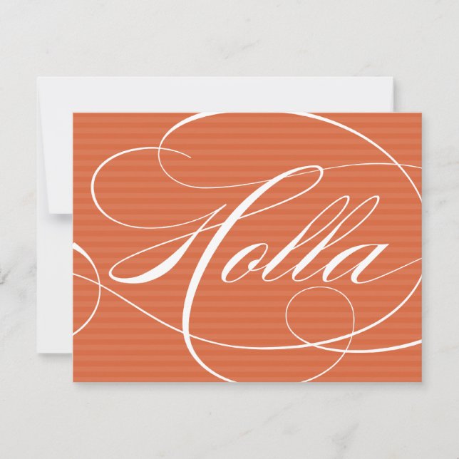 HOLLA ORANGE SKRIFT | NOTKORT ANTECKNINGSKORT (Framsida)
