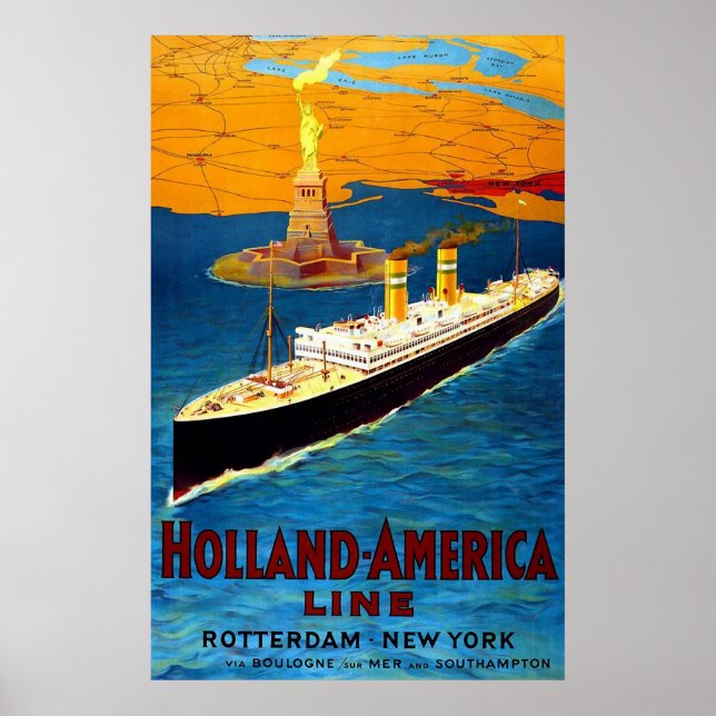 Holland America Line Rotterdam New York Poster (Framsidan)