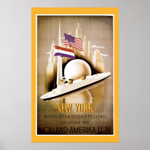 Holland America Line Vintage Frakt Advertisement P Poster