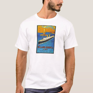 Holland Amerika fodrar vintage resoraffischen T-shirt
