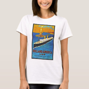 Holland Amerika fodrar vintage resoraffischen Tee