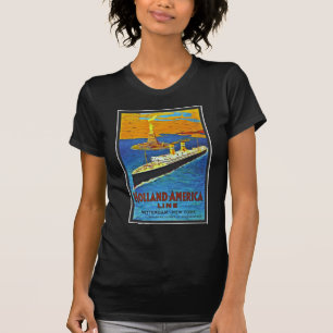 Holland Amerika fodrar vintage resoraffischen Tee Shirt