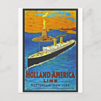 Holland Amerika fodrar vintage resoraffischen Vykort