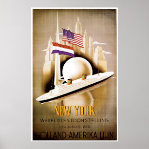 Holland Amerika fodrar vintagefraktannonseringen Poster