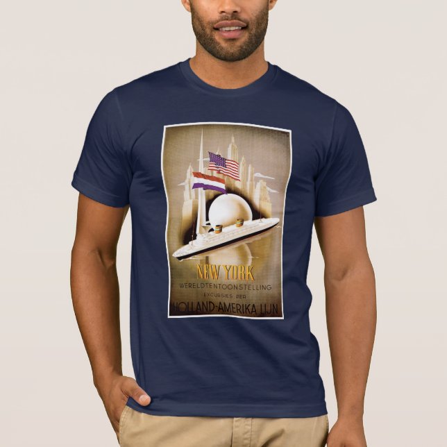 Holland Amerika New York Poster T-shirt (Framsida)