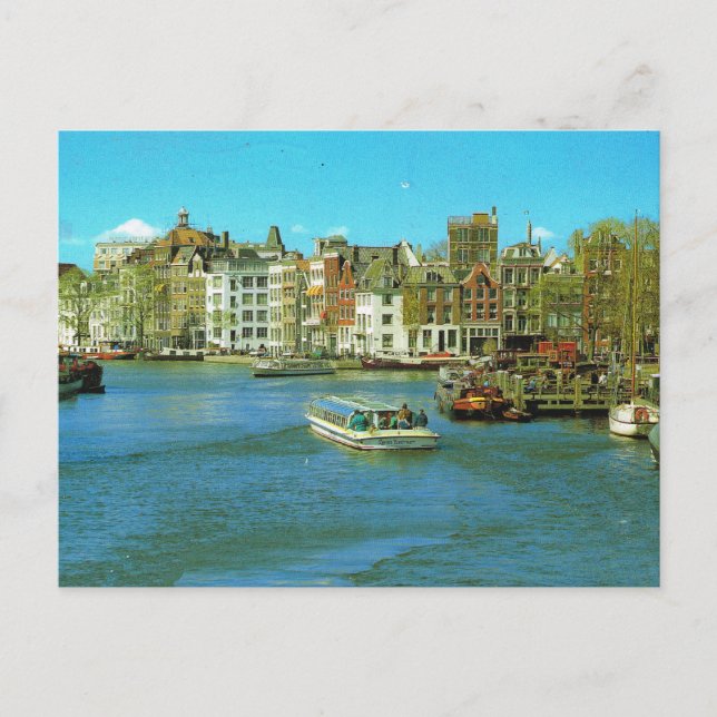 Holland, Amsterdam Harbour, turistbåt Vykort (Framsida)