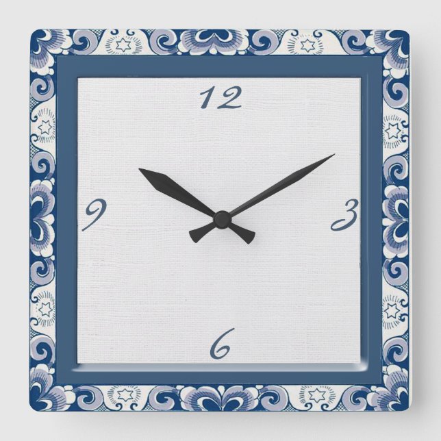 Holland Blue Land Clock Fyrkantig Klocka (Framsida)