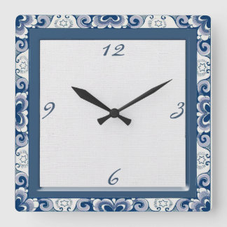 Holland Blue Land Clock Fyrkantig Klocka