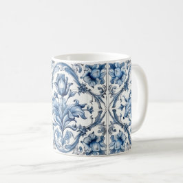 Holland Blue Tulip Mönster Kaffemugg