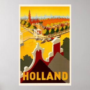 Holland Canal VINTAGE RESOR POSTER