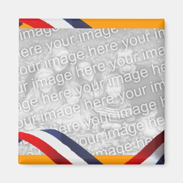 Holland Dutch Rött vitt blått Orange Fridge Magnet (Framsidan)