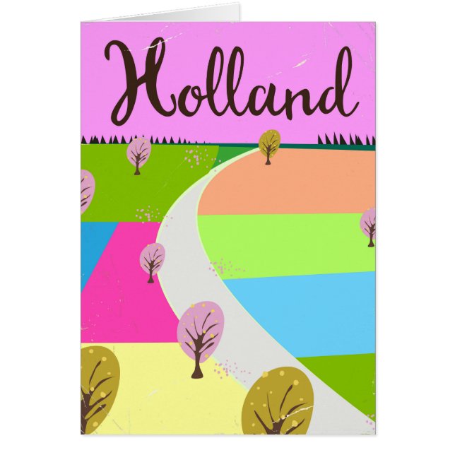 Holland fält reseinformation affisch hälsningskort (Framsidan)