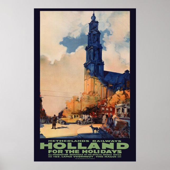 Holland for the Holidays Vintage Poster 1925 (Framsidan)