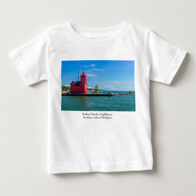 Holland Harbor Lighthouse Baby T-Shirt (Framsida)