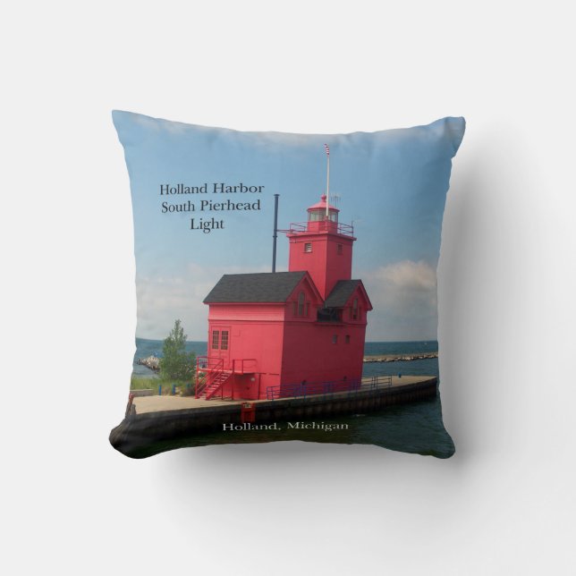 Holland Harbor South Pier Light 2-sidig kudde (Framsida)