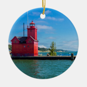 Holland Harbour Lighthouse Julgransprydnad Keramik