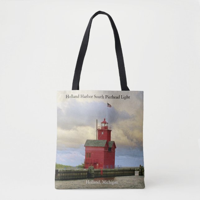 Holland Harbour South Pierhead Light tote bag Tygkasse (Framsida)