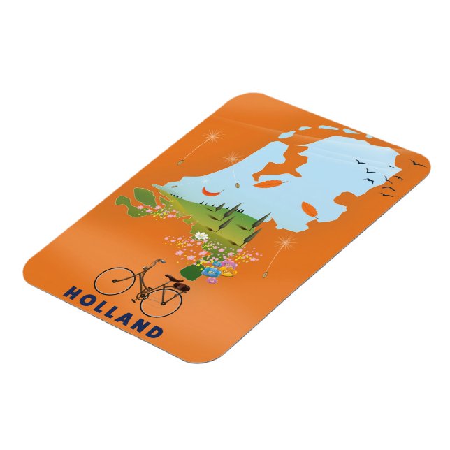 Holland Karta resaffisch Magnet (Vänstra Sidan)
