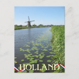 Holland Kvarn längs Canal Postcard Vykort