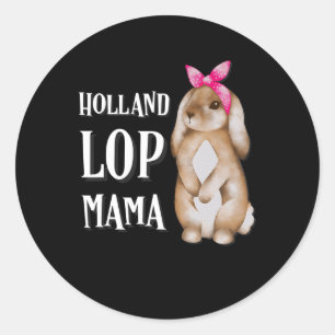 Holland Lop Bunny Mamma Kanin Älskare Runt Klistermärke