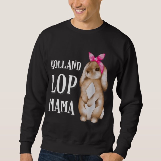 Holland Lop Bunny Rabbit Mamma Lång Ärmad Tröja (Framsida)