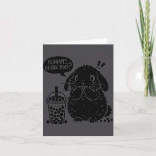 Holland Lop Kanin Och Boba Te Rolig Kanin Bubbla Kort