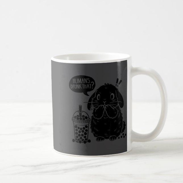 Holland Lop Rabbit And Boba Tea Funny Bunny Bubble Kaffemugg (Höger)
