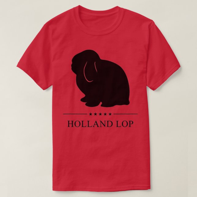 Holland Lop Rabbit Black Silhouette T Shirt (Design framsida)