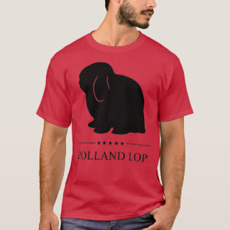 Holland Lop Rabbit Black Silhouette T Shirt