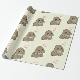 Holland lop with heart yellow  presentpapper