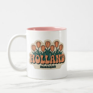 Holland Michigan 70s Retro Tulips Vintage Två-Tonad Mugg