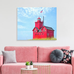Holland Michigan Big Red Lighthouse Canvastryck