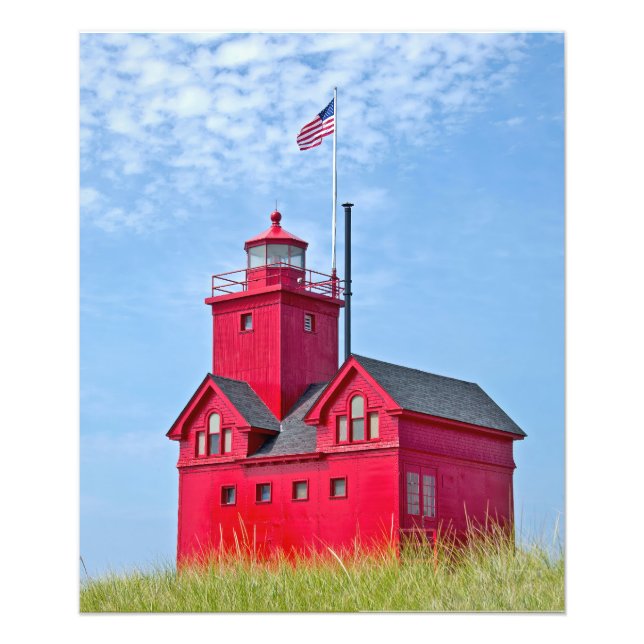 Holland Michigan Big Red Lighthouse Fototryck (Framsidan)