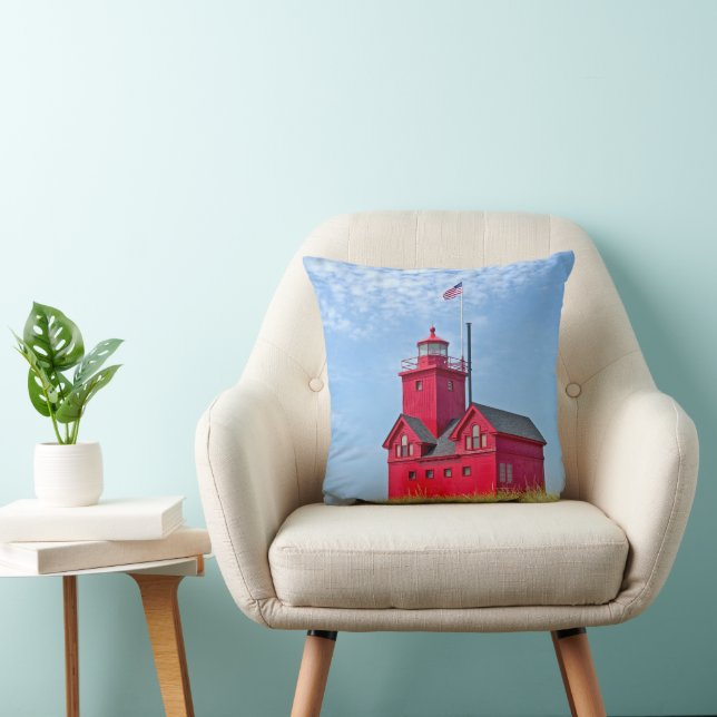 Holland Michigan Big Red Lighthouse Kudde (Stol)