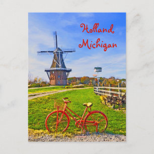 Holland, Michigan/Kvarn, cyklar, höst färger Vykort