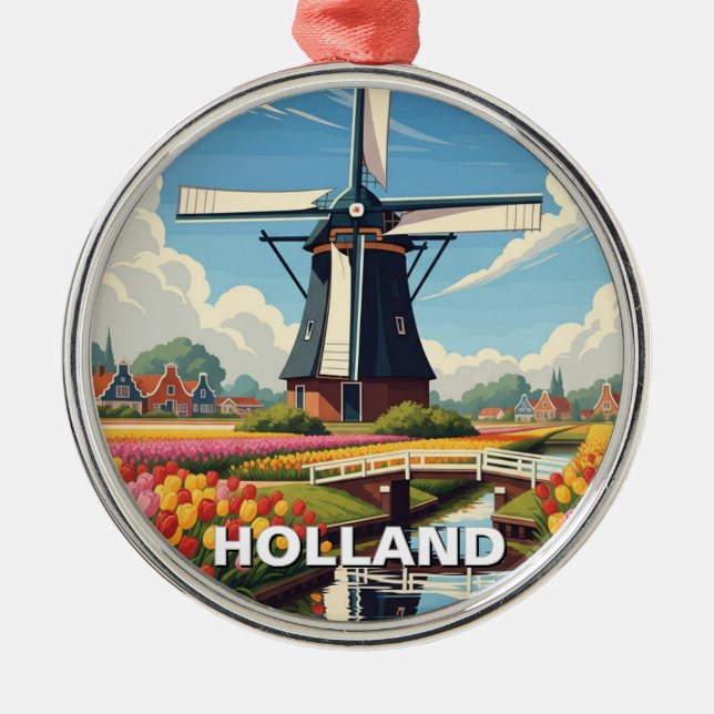 Holland Michigan Resa Julgransprydnad Metall (Framsidan)