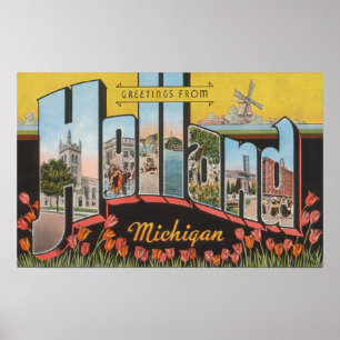 Holland Michigan - stora brevplatser Poster